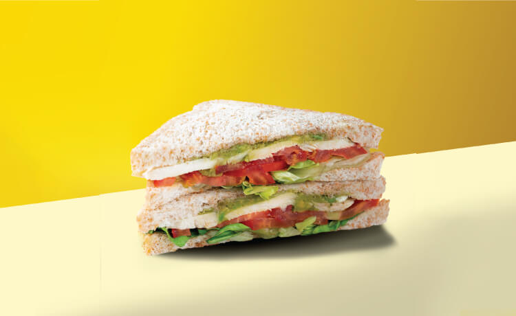 Roasted Chicken with Avocado Paste Sandwich